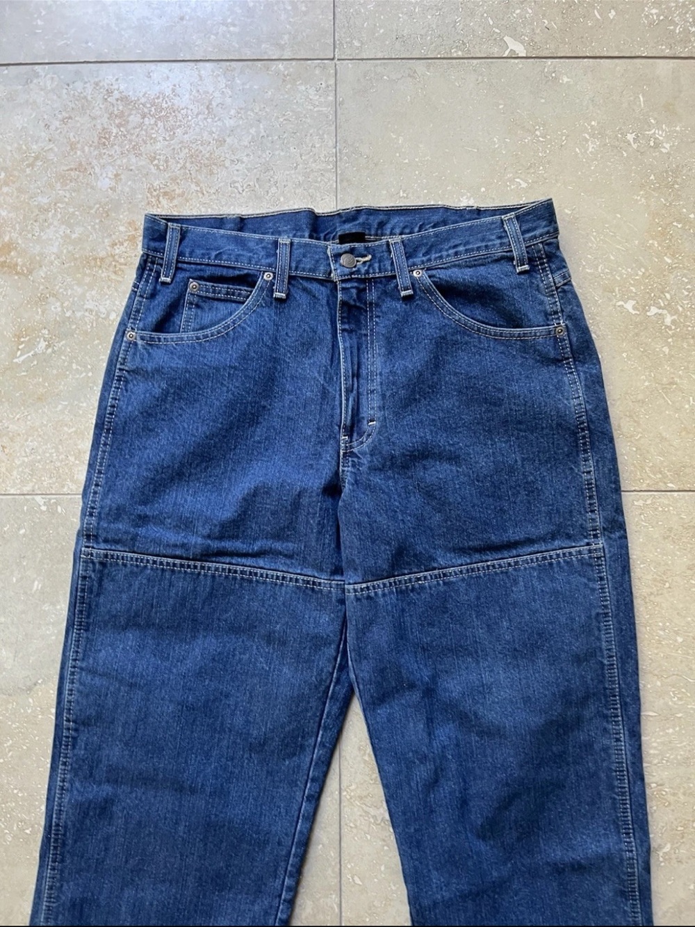 Dickies Mens Denim Double Knee Carpenter Workwear Pants Size 34 - Picture 2 of 5